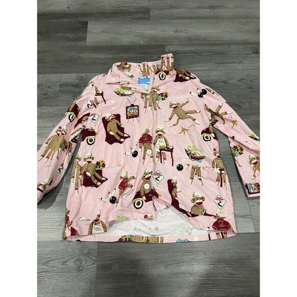 Nick & Nora flannel Pajama Top Full Button Size XXL Soft Warm - Picture 1 of 4